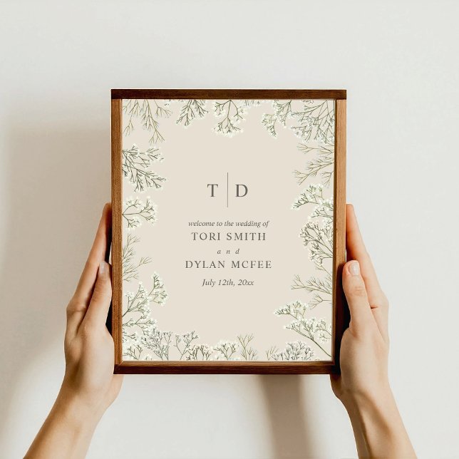 Baby's Breath Monogram Wedding Welcome Poster (Creator Uploaded)