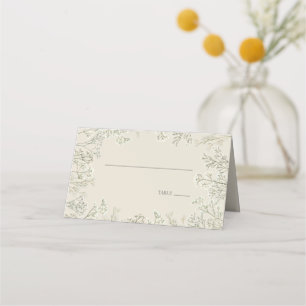 Baby's Breath Off White Elegant Wedding Place Card