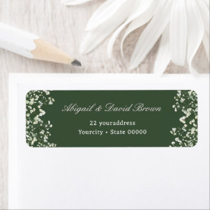 Baby's Breath  on Sage Green Return Address Label