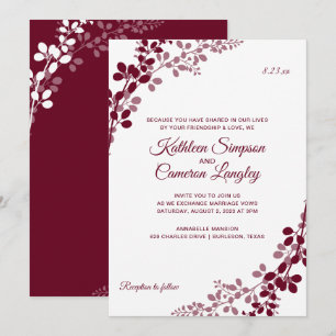 Baby's Breath or Vines Wedding Invites Marsala