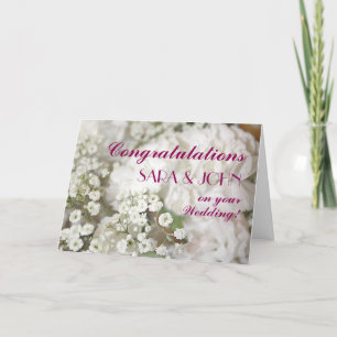 Baby's Breath Personalised Wedding Congratulations Card
