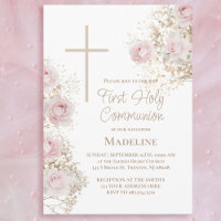 Baby's Breath pink roses First Holy Communion