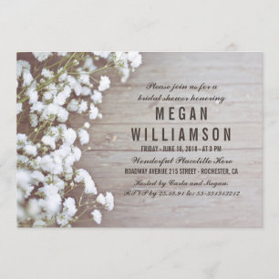 Baby's Breath Rustic Bridal Shower Invitation