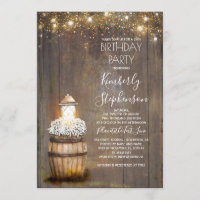 Baby's Breath Rustic Lantern Country Birthday