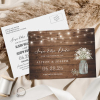 Baby's Breath Rustic String Lights Save the Date