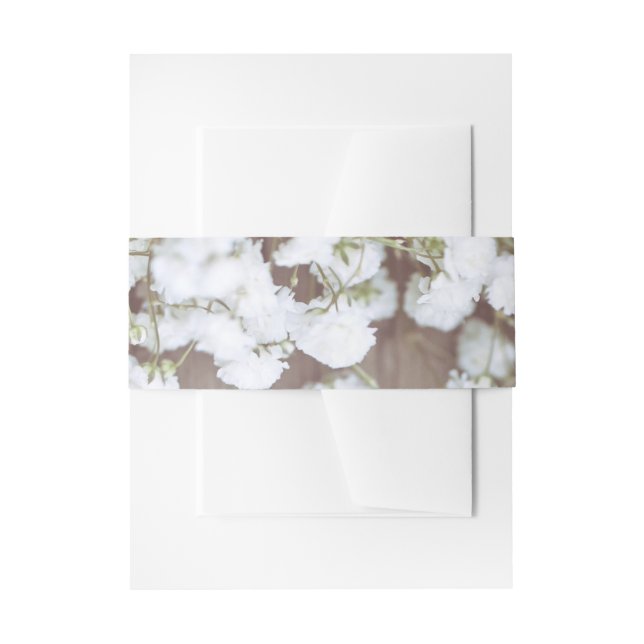 Baby's Breath Rustic Wedding Invitation Belly Band (Front Example)