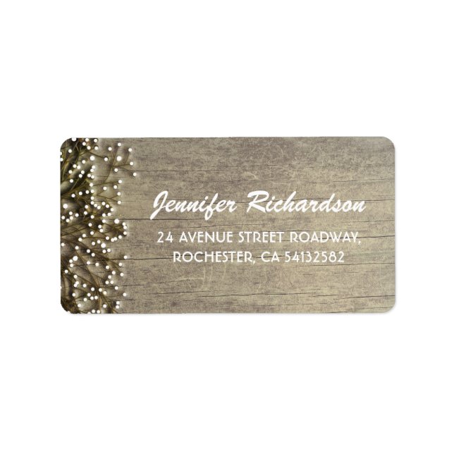 baby's breath rustic wedding label (Front)