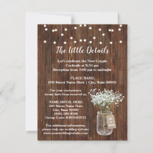 Baby's Breath Rustic Western Wedding Insert Card