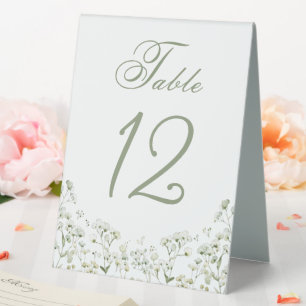 Baby's Breath Table Number Sign