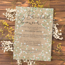 Baby's Breath Watercolor Floral Boho Bridal Shower