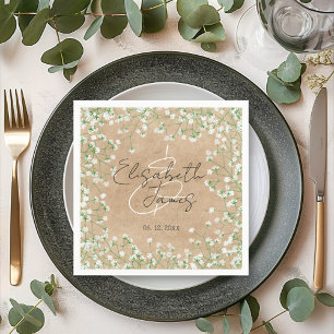  Baby's Breath Watercolor Rustic Boho Chic Wedding Napkin