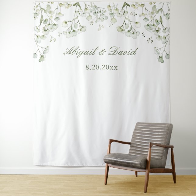 Baby's Breath Wedding Backdrop Tapestry (In Situ)