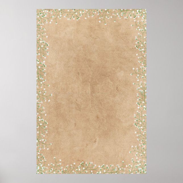 Baby's Breath Wedding Boho Template To Personalise Poster (Front)