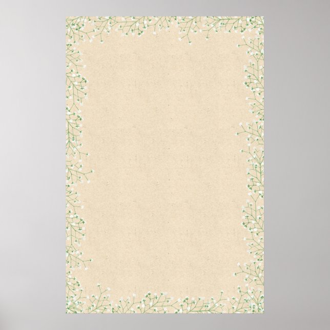 Baby's Breath Wedding Boho Template To Personalise Poster (Front)