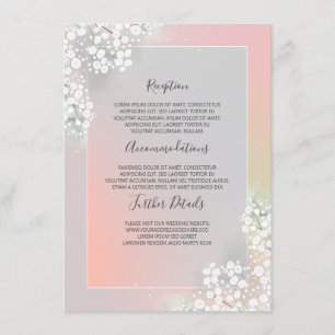 Baby's Breath Wedding Details Information Guest Enclosure Card