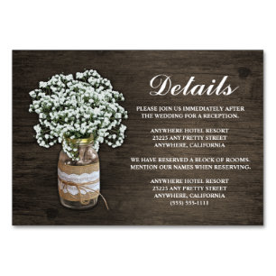 Baby's Breath Wedding Reception + Hotel Cards