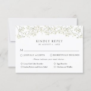 Baby's Breath Wedding RSVP Response Invitation