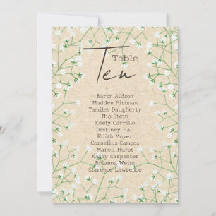 Babys Breath Wedding Table Number Seating Chart 10