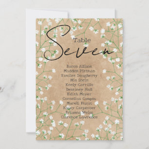 Baby's Breath Wedding Table Number Seating Chart 7