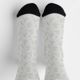 Baby's Breath White Floral Gypsophila Socks