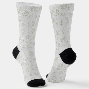 Baby's Breath White Floral Gypsophila Socks