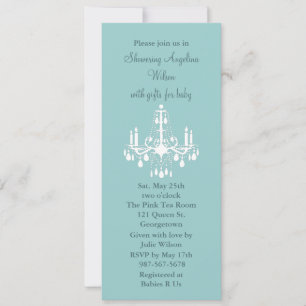Baby's Chandelier (turquoise) Invitation