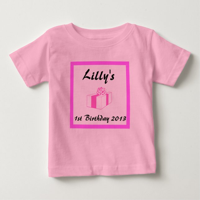 baby's custom Birthday, baby's 1st, 2nd...etc Baby T-Shirt (Front)