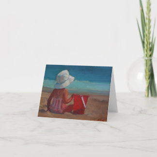 Baby's Day at the Beach - with bucket and sunhat Card