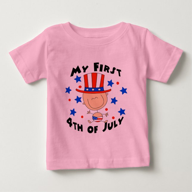 Baby's First 4th of July Baby T-Shirt (Front)