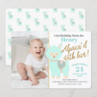 Baby's First Alpaca Birthday Party with Photo