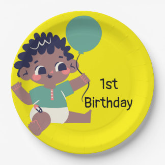 Baby's First Birthday (African-American) Tableware Paper Plate