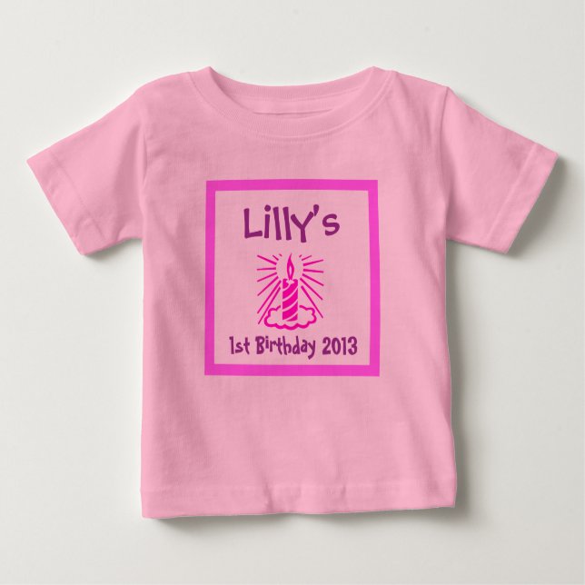 baby's first Birthday, baby's 1st Baby T-Shirt (Front)