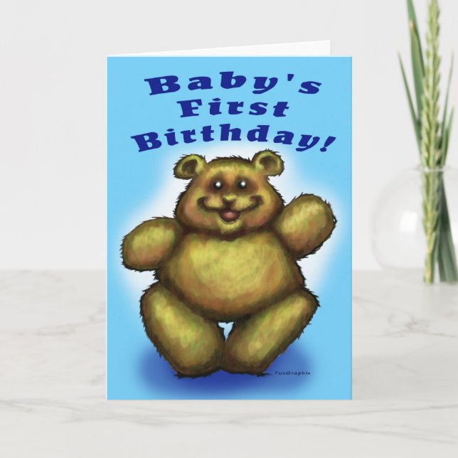 Baby's First Birthday - Boy Card (Front)