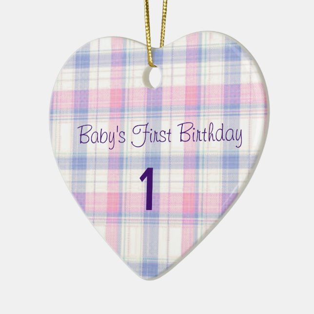 Baby's First Birthday Ceramic Tree Decoration (Left)