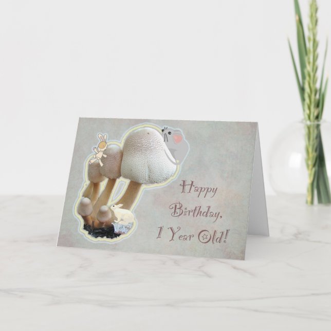 Baby's First Birthday Mushroom Playground Card (Front)