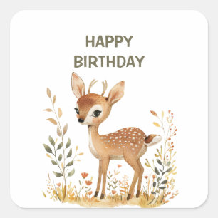 BABY'S FIRST BIRTHDAY SQUARE STICKER
