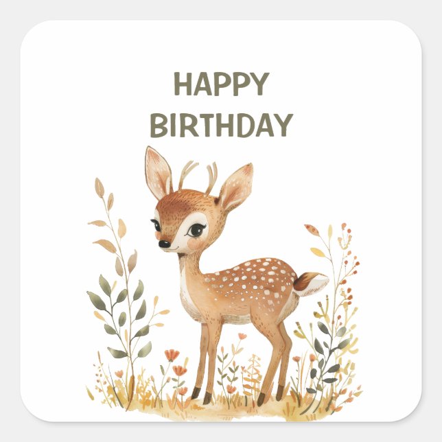 BABY'S FIRST BIRTHDAY SQUARE STICKER (Front)