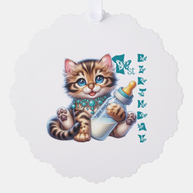  Baby's first birthday. Tree Decoration Card (Front)