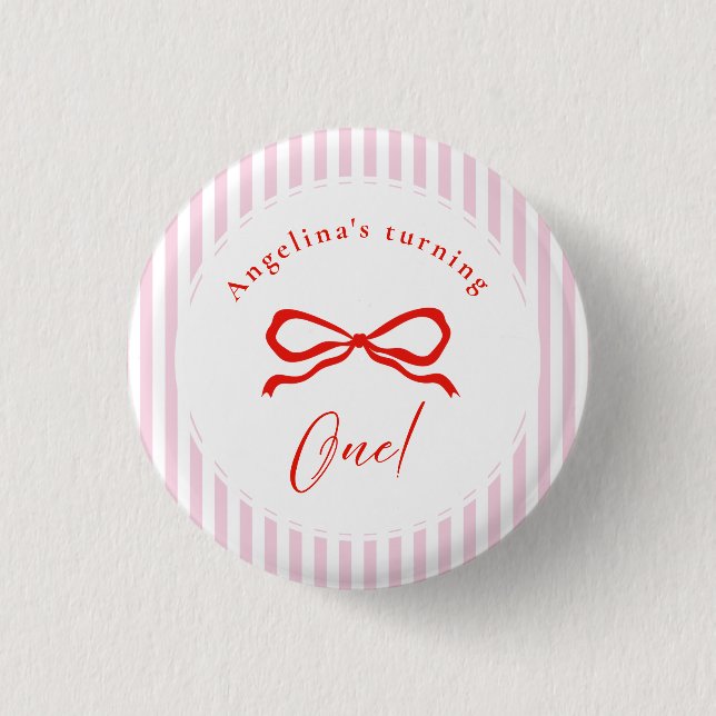 Baby's first birthday with soft Buttons. 3 Cm Round Badge (Front)