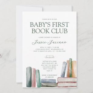 Baby's First Book Club Baby Shower Invitation