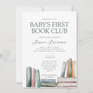 Baby's First Book Club Baby Shower Invitation