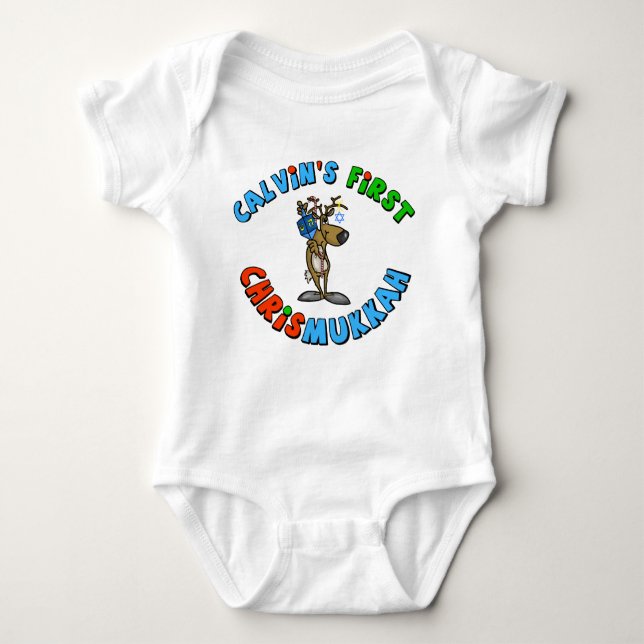 Baby's First Chrismukkah Baby Shirt Customised (Front)