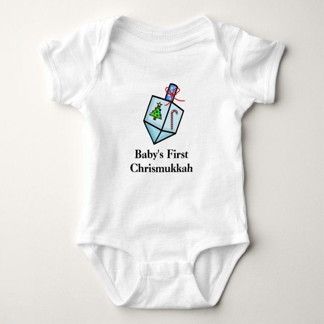 Baby's First Chrismukkah Dreidel Baby Shirt (Front)