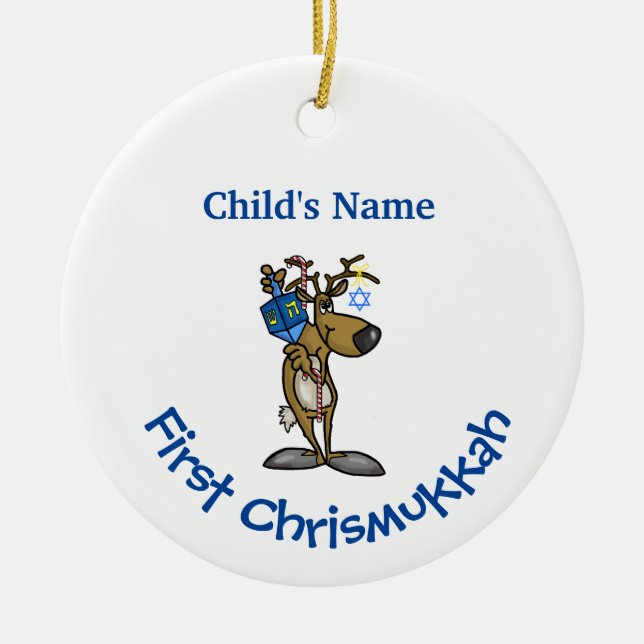 Baby's First Chrismukkah Ornament  Customise It! (Front)