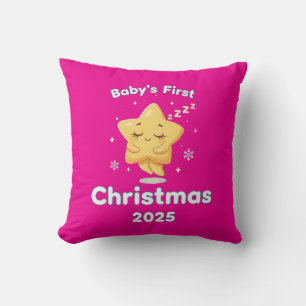 Baby's First Christmas 2025 Cute Sleeping Star Cushion