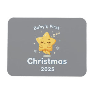 Baby's First Christmas 2025 Cute Sleeping Star Magnet