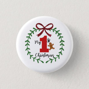 Baby's First Christmas 3 Cm Round Badge