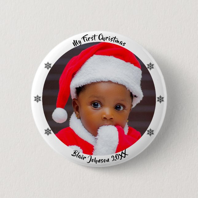 Baby's First Christmas 6 Cm Round Badge (Front)