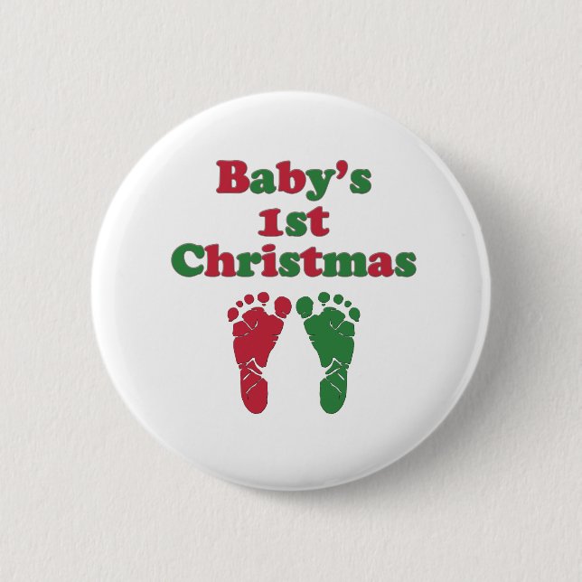 Baby's First Christmas 6 Cm Round Badge (Front)