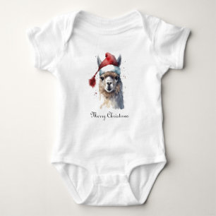 Baby's First Christmas Alpaca Baby Bodysuit